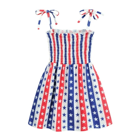 

CM-Kid Girl Dresses American Flag Dress Toddler Girls Patriotic Clothes 3T