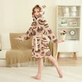 thumbnail image 2 of FORMRS Niños Bathrobe Unisex Hooded Robe Soft Plush Pajamas Sleepwear, Size 7-9T, Creamy Cake, 2 of 7