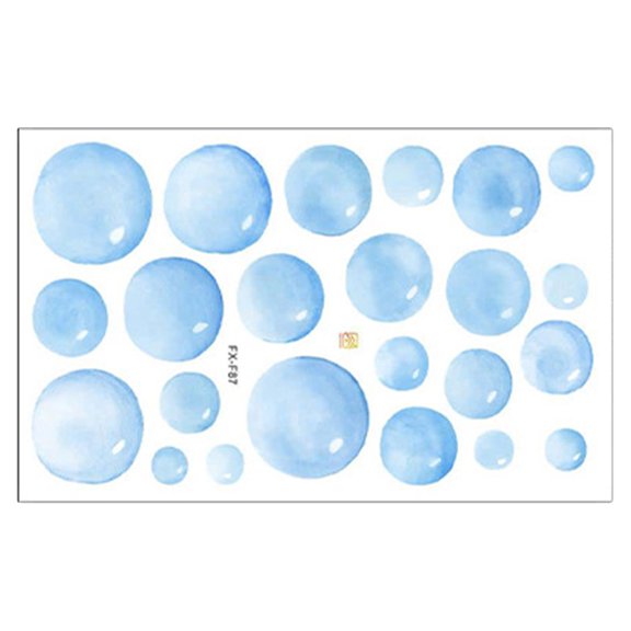 AURARMLET Self-Adhesive Sky Blue Bubbles Wall Sticker PVC for Easy Decoration