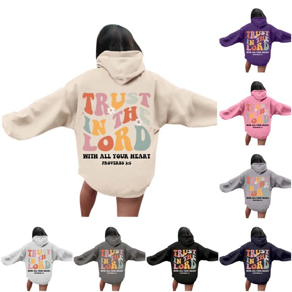 HAYIMI Women Letter Print Hooded Zip Up Sweatshirt Streetwear Loose Fit Hoodie Long Sleeve Oversized Cozy Tops