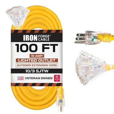 Iron Forge Cable SJEOW White Outdoor Coiled Extension Cord 5 ft,16 AWG 13 Amp Oil Resistant & Flame Retardant 3 Prong Coiled Electrical Wire 5ft for Outdoor & Indoor