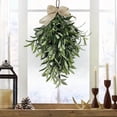 thumbnail image 4 of RICHMJ 24 Inch Spring Olive Branch Teardrop Swag , Extra Full & Thick Faux Greenery with Upgraded Ribbon & Textured Leaves, Sturdy Farmhouse Hanging Wreath for Door, Wedding Arch,  Bathroom Decor, 4 of 6