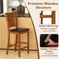 thumbnail image 2 of Exdeerjoy 2-Piece 25.5" Bar Chair Set with Backrest Padded Seat Footrest Rubber Wood Frame, 2 of 7