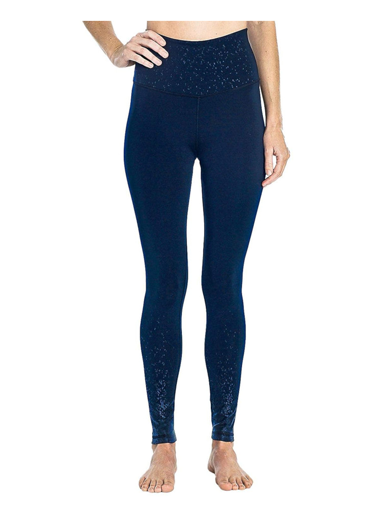 Shine Ankle Length Leggings, Navy Ombre 