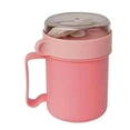 thumbnail image 2 of Cqxid Tableware Under $5 500m Plastic Portable Soup Cup With Lid Lunch Box Food Container Breakfast Cup Food Jar Milk Soup Cup With Spoon Leakproof Bento Box, 2 of 3