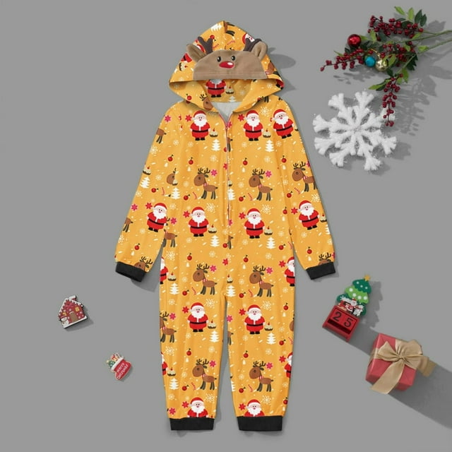 Pyjamas de Noël pour Enfants Grenouillère Pyjamas de Noël en Coton Bio pour Enfants