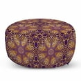 thumbnail image 1 of Purple Mandala Pouf Cover with Zipper, Bohemian Motif Style Design Universe Image, Soft Decorative Fabric Unstuffed Case, 30" W X 17.3" L, Purple Yellow, by Ambesonne, 1 of 5