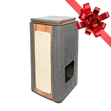 UPC: 0022517520949 | Vesper Cube Cat House Stone Colored 33-in