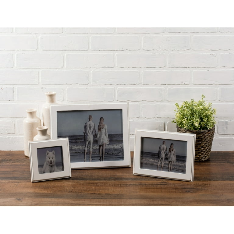 Rustic Farmhouse Shiplap 4x6 Wooden Picture Frame For Wall Hanging or Desk  Use - Neutrals 