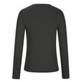 thumbnail image 4 of Luxalzxs Women's Slim Fit Going Out Crop Tops Casual Solid Color Crew Neck Long Sleeve Stretch Tight Ribbed Tee Shirt Basic Streetwear, 4 of 5