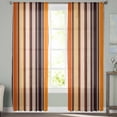 thumbnail image 2 of Colorful Stripes Sheer Curtains 84 Inches Long 2 Panels Set, Window Sheer Curtains for Living Room/Bedroom, Rustic Rainbow Autumn Vertical Striped Light Filtering Rod Pocket Curtain 52'' x 84'' x 2, 2 of 7