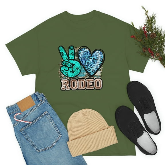 Rodeo Peace And Love Unisex Heavy Cotton Tee