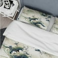 thumbnail image 4 of Designart "Harmonious Feng Shui" White Japanese Bedding Covert Set - Oriental Bed Set With 2 Shams, 4 of 5