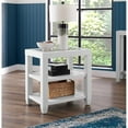 thumbnail image 2 of Cordero Wood and Glass Top White Chairside End Table with Shelves Storage, 2 of 6