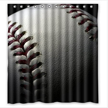 Greendecor Durable Baseball Sports Waterproof Shower Curtain Set With Hooks Bathroom Accessories Size 66x72 Inches Greendecor Durable Baseball Sports Waterproof Shower Curtain Set With Hooks Bathroom Accessories Size 66x72 Inches