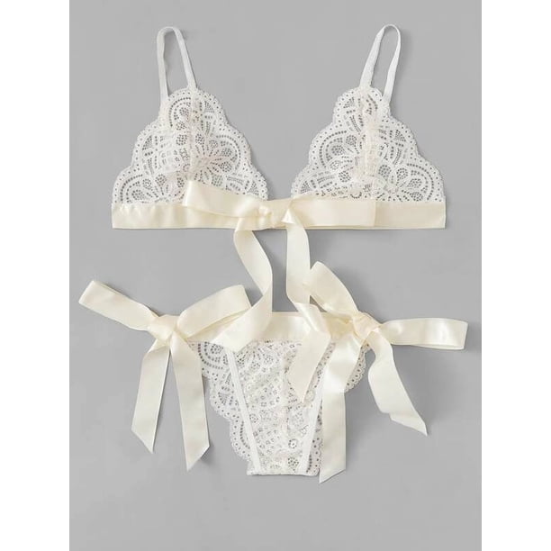 Lencería sexy de estilo europeo y americano, ropa interior sexy de mujer con lazo grande de tres puntos y abertura