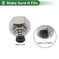 thumbnail image 4 of Conectores de aire de empuje únicos Bargains 15/64" adaptador recto de acoplador macho plástico metal 20 mm / 1/2" BSPT 2 piezas tono negro plateado, 4 of 7