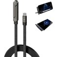 thumbnail image 1 of AoVoTo USB C to USB C Cable, 240W Invisible Stand Phone Holder, 2-in-1 Adjustable Charging Dock, 90° Angled 5ft Fast Charge Cable for iPhone 15-17, Smartphones & Tablets(1 Pcs), 1 of 1