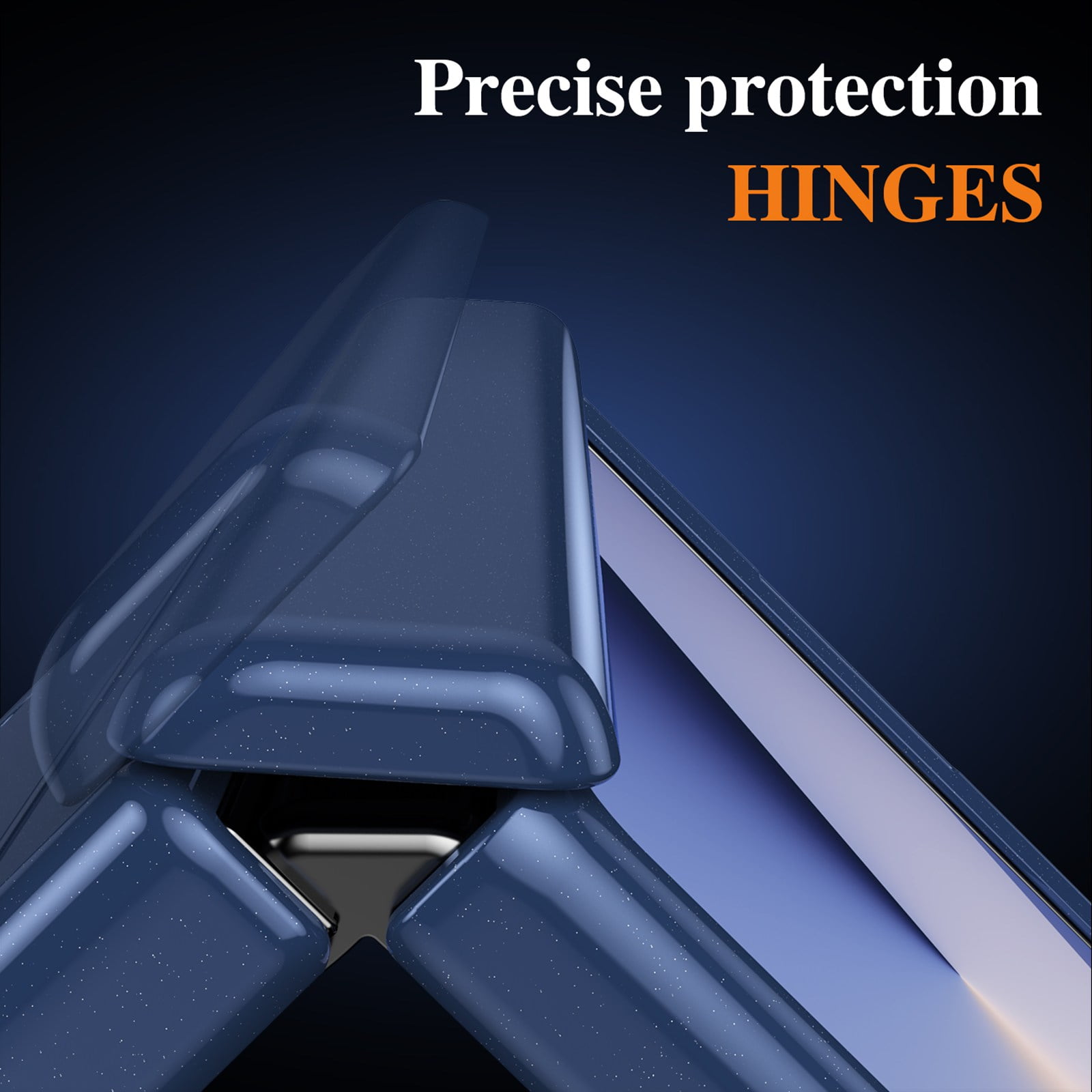 ELEHOLD Rugged Case for Samsung Galaxy Z Fold 5 Case,Built-in Screen Protector Flip Kickstand Hinge Protection Slim Full Body Protective Phone Case for Samsung Galaxy Z Fold 5,Blue