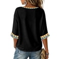 thumbnail image 4 of Trgacdwlo Womens Halloween Shirts V Neck Shirts for Women 3/4 Sleeve Ghost Pumpkin Graphic Fall Holiday Women Graphic Shirts, 4 of 5