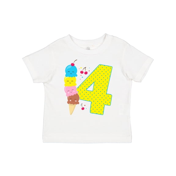 Inktastic Ice Cream Fourth Birthday Blue Boys or Girls Toddler T-Shirt