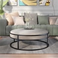 thumbnail image 2 of Pemberley Row Velvet Gray Ottoman Round 39.5" Unassembled, 2 of 7