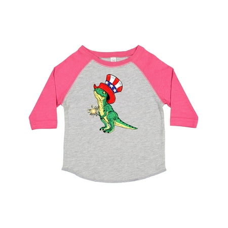 

Inktastic 4th of July Baby Rex in Uncle Sam Hat and Sparkler Gift Toddler Boy or Toddler Girl T-Shirt