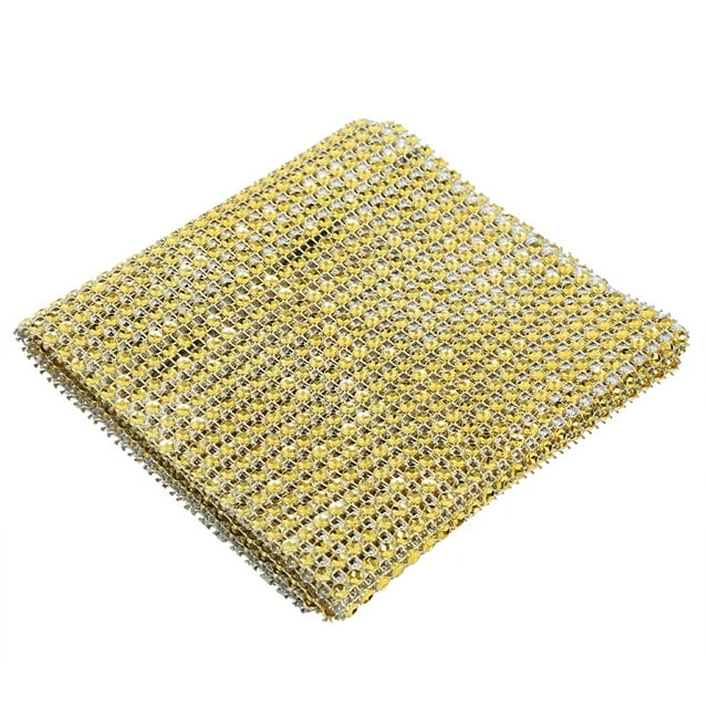Domqga Mesh Warp,Mesh Ribbon,2 Colors 24 Rows Mesh Ribbon Cake Roll Rhinestone Wrap Wedding Party Decoration