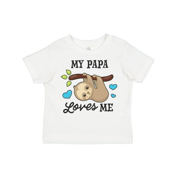 Inktastic My Papa Loves Me with Sloth and Hearts Boys or Girls Toddler T-Shirt