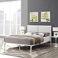 thumbnail image 6 of Modway Della King Faux Leather Panel Metal Bed in White, 6 of 6