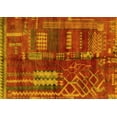 thumbnail image 1 of Ahgly Company Machine Washable Indoor Rectangle Oriental Yellow Modern Area Rugs, 5' x 8', 1 of 4