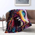 thumbnail image 1 of Fleece Blanket ，Colorful Demonic Art Print Blanket，Versatile Blanket For Kids, 1 of 4