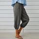 thumbnail image 4 of Neewe Women's Capri Pants High Waist Drawstring Cinch Elastic Drawstring Loose Casual Trouser with Pockets, 4 of 6