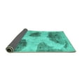 thumbnail image 2 of Ahgly Company Indoor Round Abstract Turquoise Blue Contemporary Area Rugs, 6' Round, 2 of 4