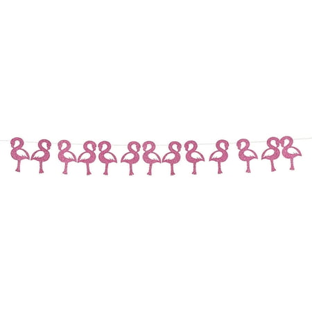 Flamingo Glittered Garland - Party Decor - 1 Piece
