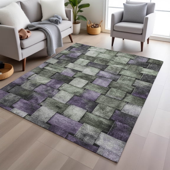 Addison Rugs Chantille Indoor/Outdoor Transitional Stripes Sage Machine Washable Rectangle Rug, 10' x 14'