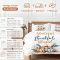 thumbnail image 6 of Grateful Thankful Blessed Bedding Duvet Cover Set Queen Size 4 Pieces Thanksgiving Pumpkin Watercolor Bedding Set with Zipper Closure, 1 Comforter Cover 90x92 Inches 1 Flat Sheet & 2 Pillow Cases, 6 of 7