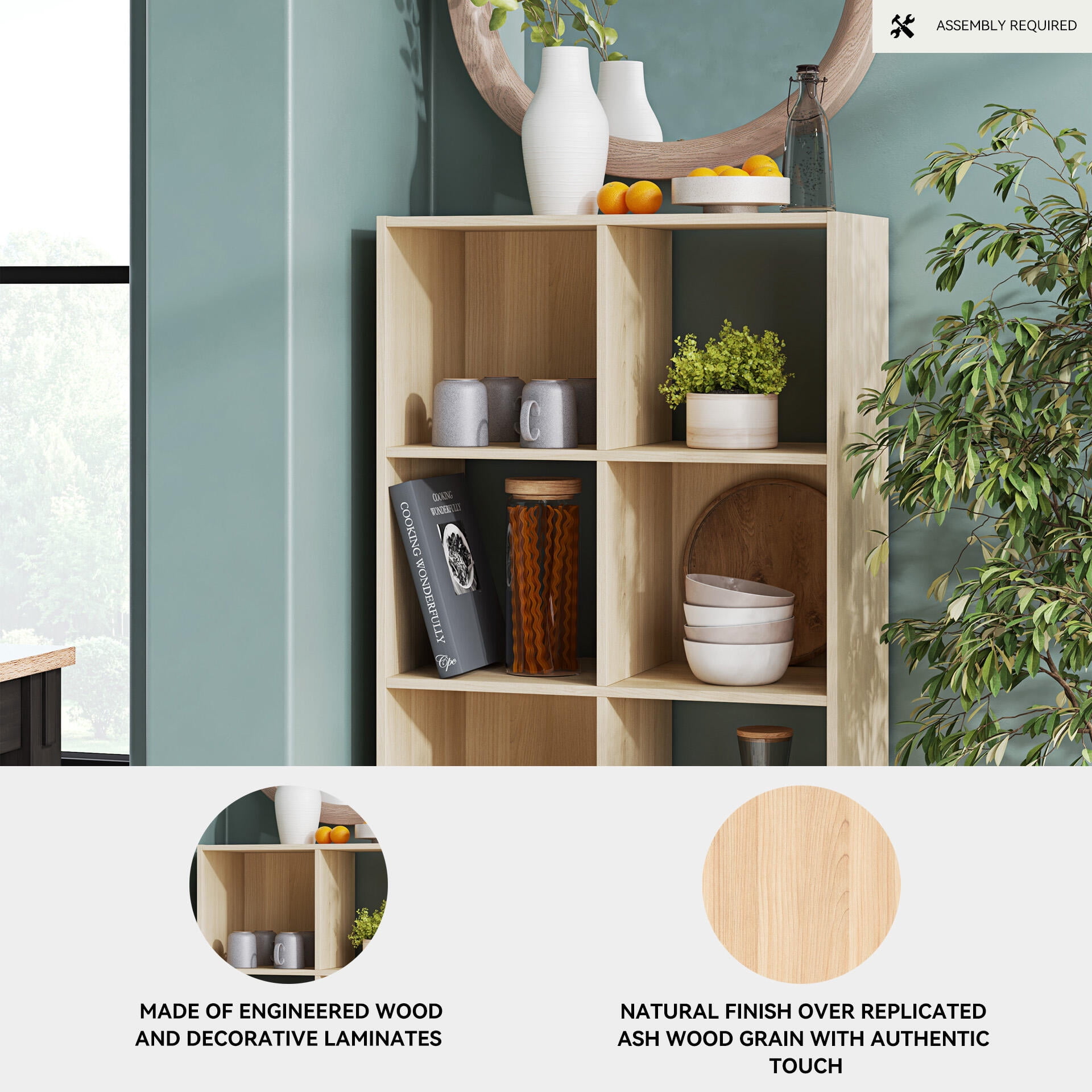 Signature Design by Ashley Piperton 8 Cube Storage Organizer with Natural Tan Finish