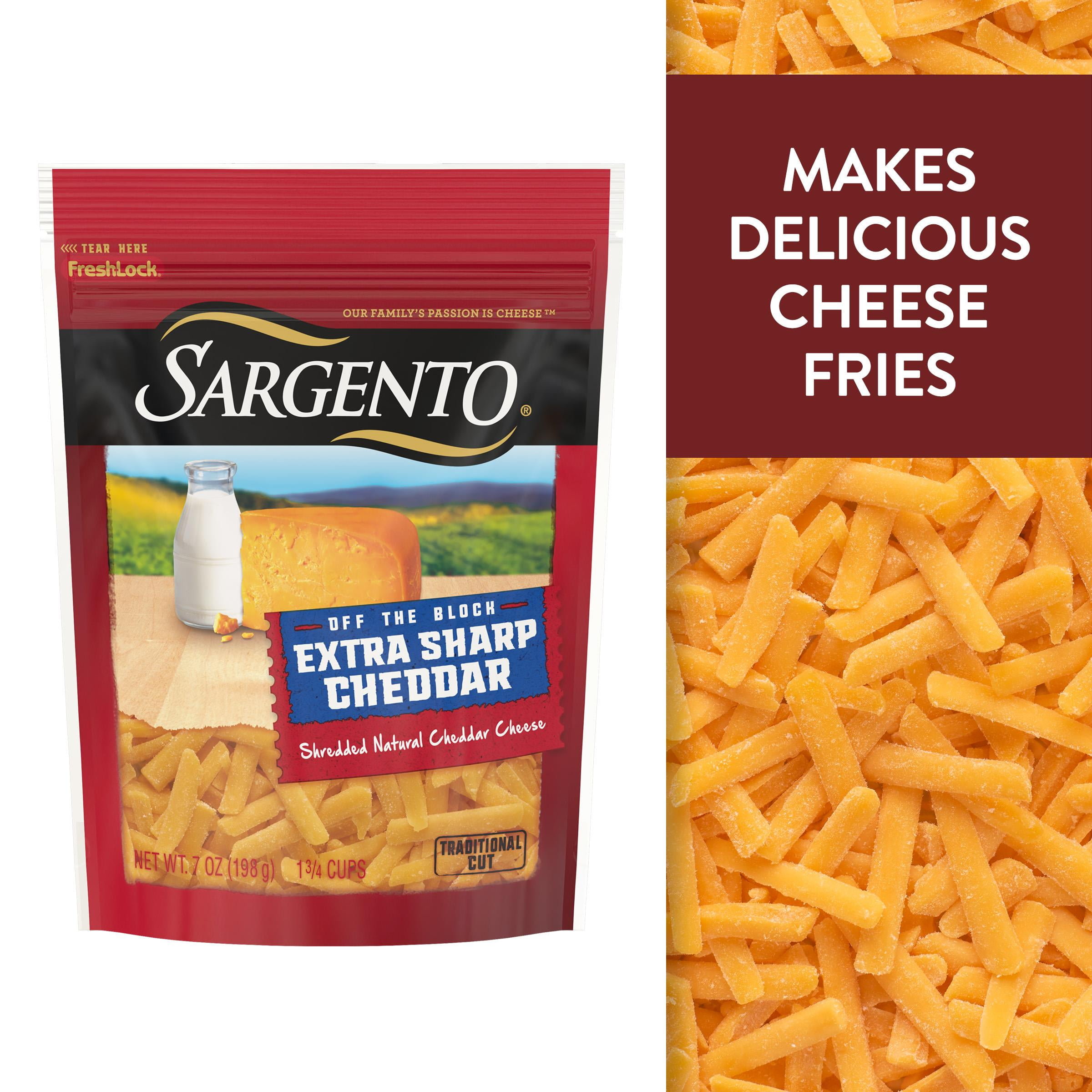 Sargento Shredded Extra Sharp Natural Cheddar Cheese, 7 oz.