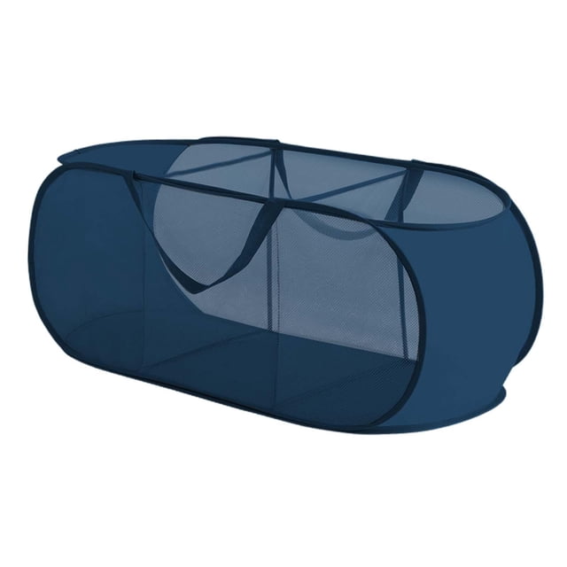 Cesto de ropa sucia plegable, cesto de ropa sucia plegable, cesto de ropa sucia de malla liviana, para sala de estar, dormitorio, baño, bufanda, 3 Rejillas Azul BLESIY Cesto de la ropa