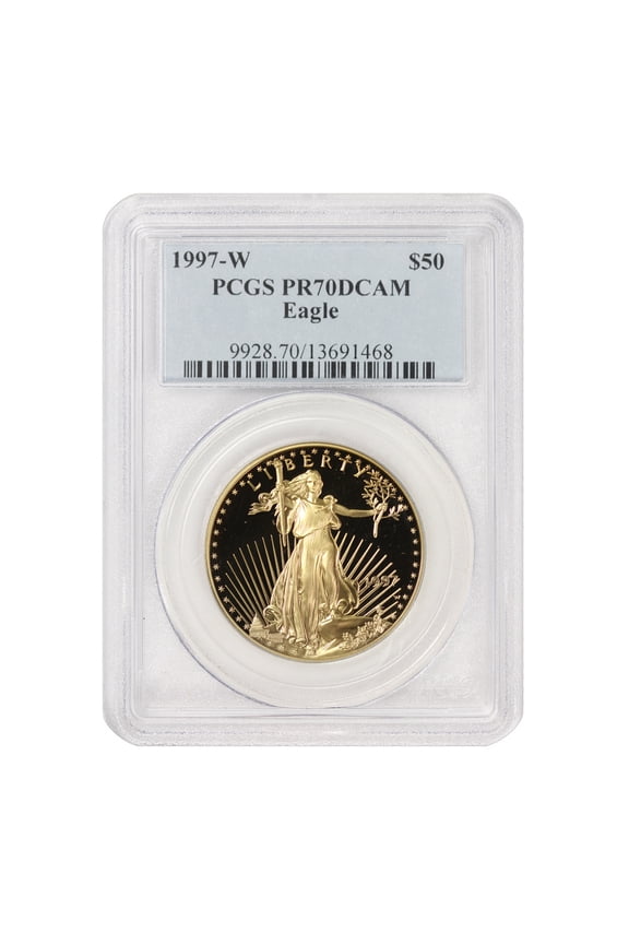 1997-W $50 Gold Eagle PCGS PR70 Deep Cameo U.S. Mint Coin