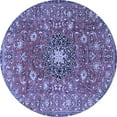 thumbnail image 1 of Ahgly Company Machine Washable Indoor Round Medallion Blue Traditional Area Rugs, 3' Round, 1 of 4