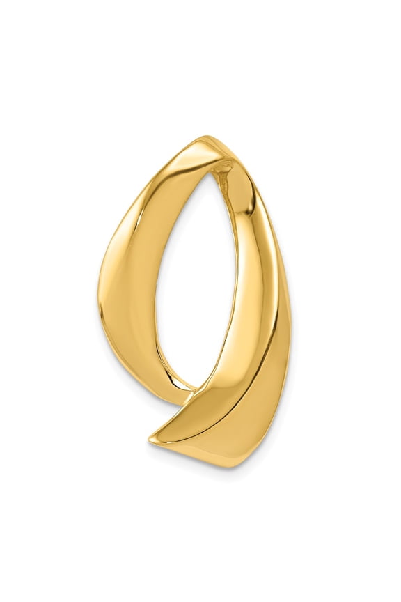 Real 14kt Yellow Gold Fits up to 8mm Regular; 10mm Fancy Reversible Omega Slide; for Adults and Teens; for Women and Men