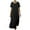 Black, variant on Women Linen Summer Long Sundress Crewneck Short Sleeve Maxi Dress 2026 Casual Loose Beach Dress with Pockets Black XL
