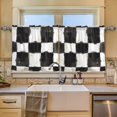 thumbnail image 3 of Ryvnso Checkered Grid-d1 Curtains Sets Short Curtain Rod Pocket Half Window Cafe Farmhouse Tier 2 Panels 57"W x 36"L, 3 of 7