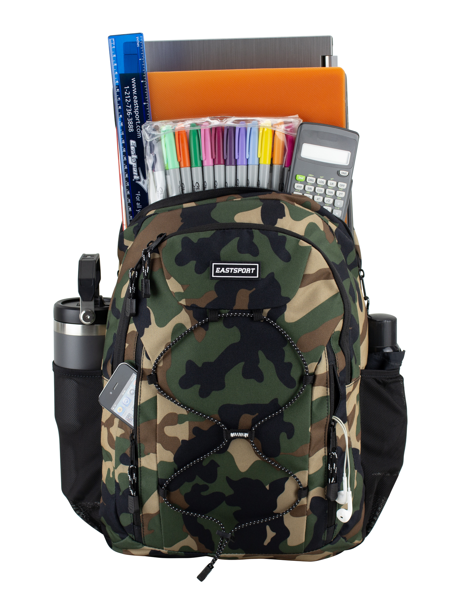 Eastsport Unisex Axis Sport 18.5" Bungee Backpack, Army Camo