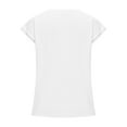 thumbnail image 6 of POTETI T Shirts for Women Plus Size White Cotton Linen Solid Color Casual V Neck Tops Cotton Design Blouses, 6 of 6