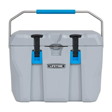 Lifetime 28 qt Bear-Resistant Camping Cooler, Premium High Performance, Ice Retention, Hard Cooler, 20 Can Capacity, Light Gray (90911)