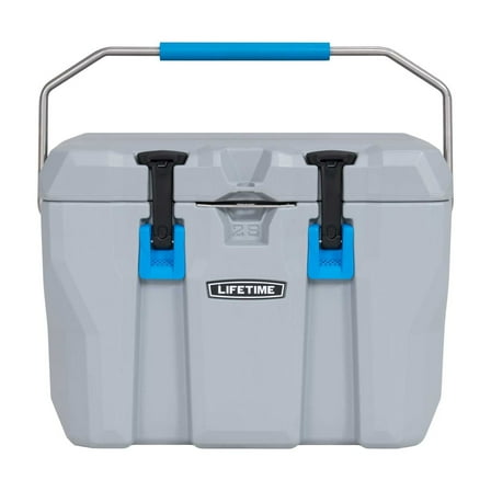 Lifetime 28 qt Bear-Resistant Camping Cooler, Premium High Performance, Ice Retention, Hard Cooler, 20 Can Capacity, Light Gray (90911)