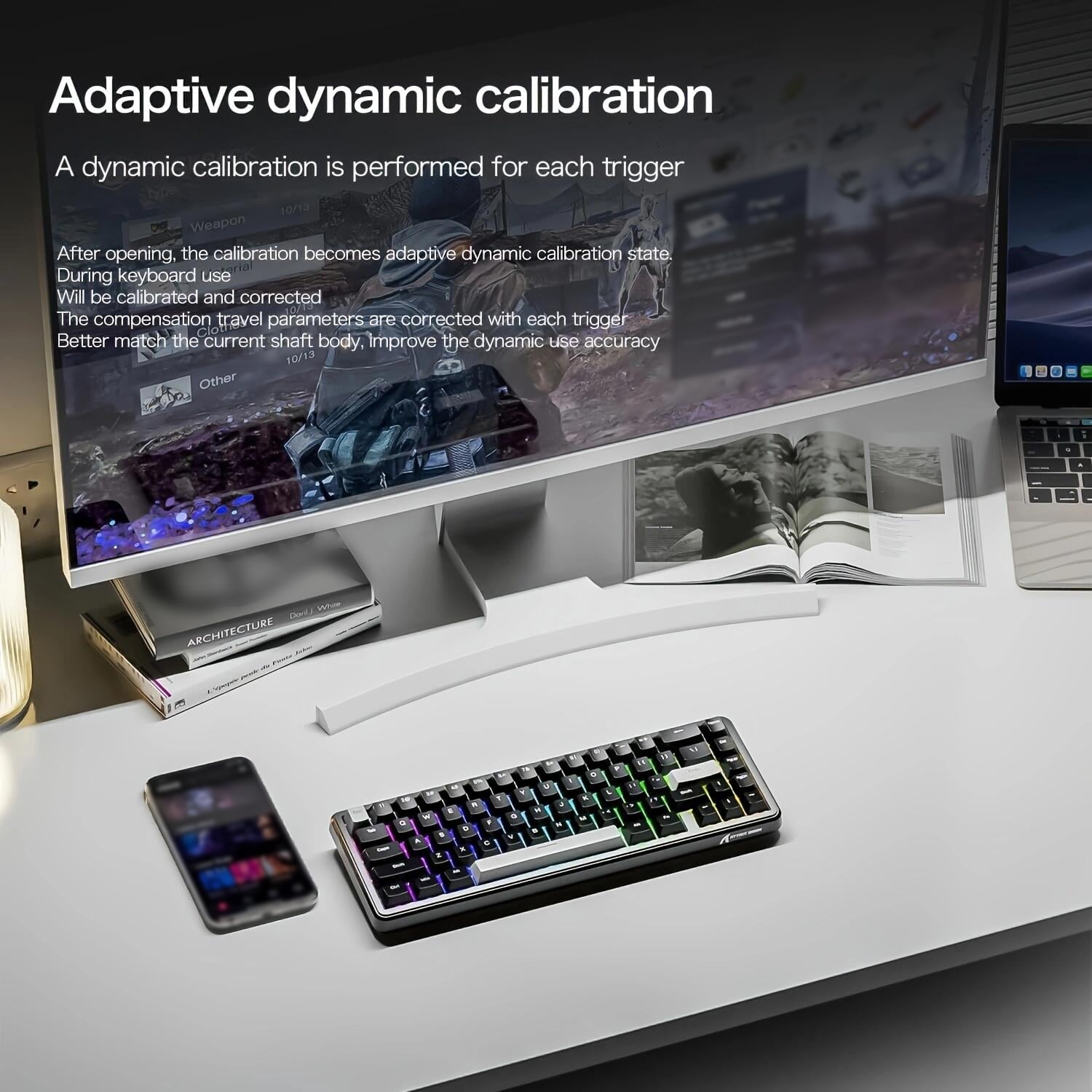 ATTACK SHARK Rapid Trigger Gaming Keyboard & Mouse Combo, X65 HE Wired Magnetic Switch Keyboard and R1 Wireless 59g Superlight Mouse w/Anti-Slip Grip (8000Hz, RT 0.01mm, RGB, 65hrs Battery)